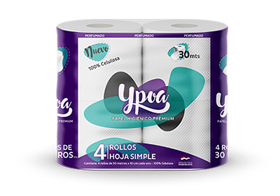 Papel Higiénico Ypoa Lila – 100% Celulosa Virgen X 4